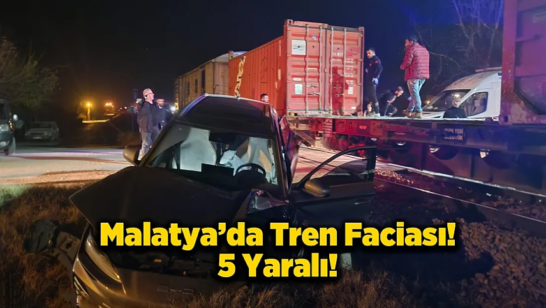 Malatya'da Hemzemin Geçitte Yük Treni Otomobile Çarptı!