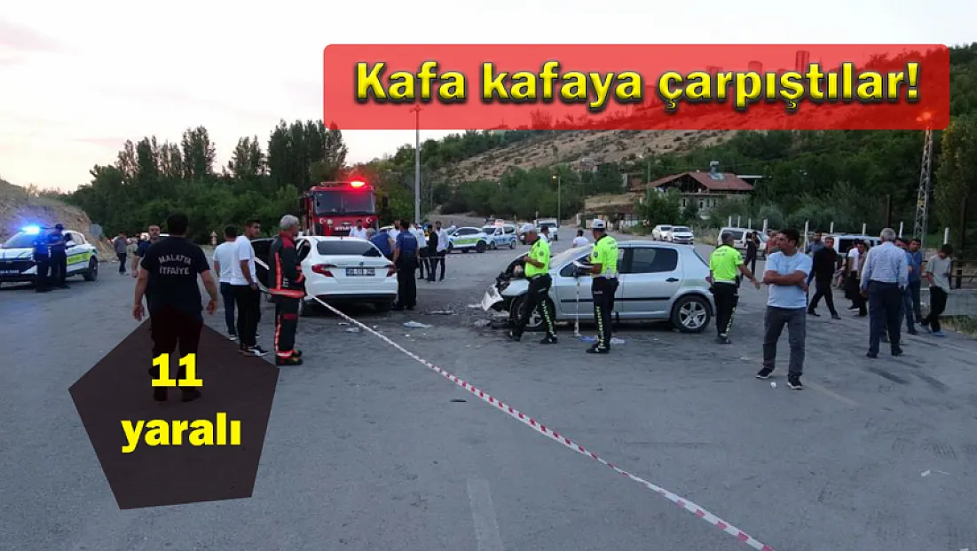 Malatya'da iki araç kafa kafaya çarpıştı: 11 yaralı