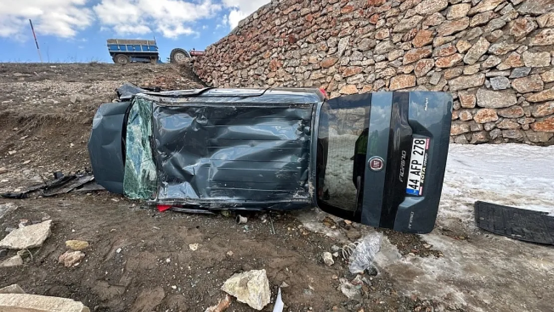 Kontrolden çıkan araç menfeze devrildi: 1 yaralı