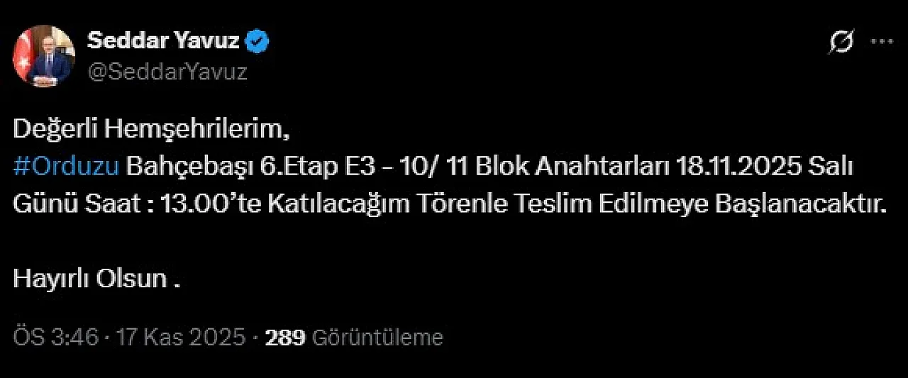 Vali Yavuz Açıkladı: Bahçebaşı 6. Etap Anahtarları Ne Zaman Teslim Edilecek?