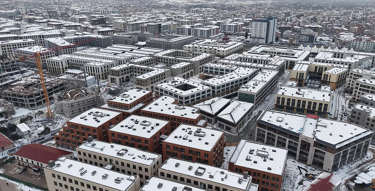 Malatya'da Gün Batımı ve Kar Havadan Görüntülendi!
