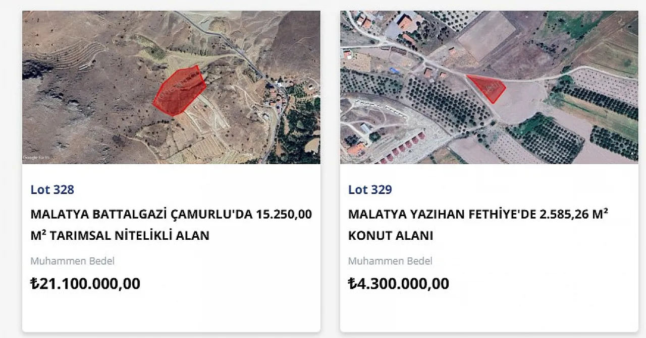 Emlak Yönetim Malatya'nın Battalgazi ve Yazıhan İlçelerinde Arsa Satıyor