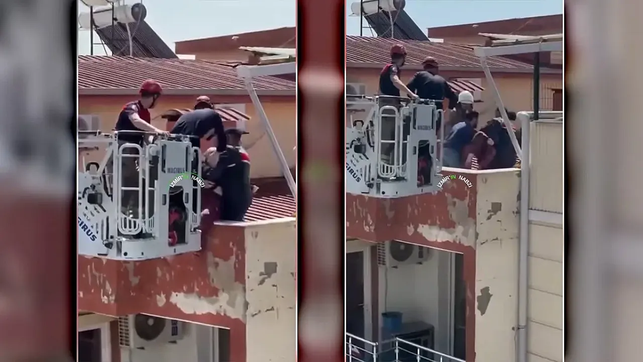 Herkes Aşağıdan Korkuyla İzledi! Çatının Ucunda Nefes Kesen Müdahale