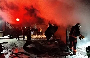 Malatya'da Konteyner Kent'te Yangın