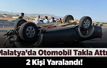 Malatya'da Kontrolden Çıkan Otomobil Takla Attı