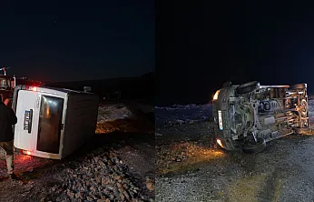 Malatya'da Mucize Kurtuluş! Devrilen Minibüsten Sağ Çıktılar