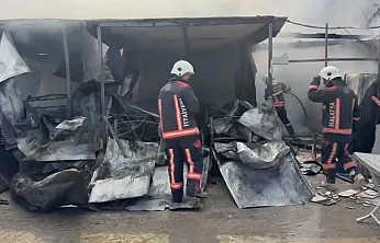 Malatya'da TOKİ Şantiyesinde Yangın!