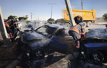 Malatya'da Trafik Kazası Sonrası Araçta Yangın Çıktı!