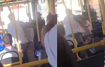 Malatya'da Yaşlı Amcalar Otobüste Yumruklarla Birbirine Girdi!
