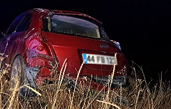 Malatya Kuzey Çevre Yolu'nda Otomobil Şarampole Devrildi!