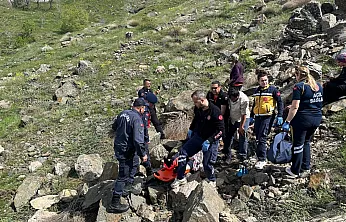 Pütürge'de Kayalıklara Düşen 80 Yaşındaki Kadın İçin Zamanla Yarış!