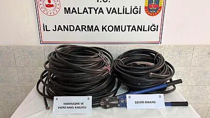 Malatya'da Kablo Hırsızlığı Operasyonu! Aylar Süren Takip Sonrası 3 Şüpheli Tutuklandı