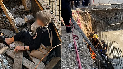 Malatya'da Kaldırımda Yürürken İnşaat Alanına Düştü!