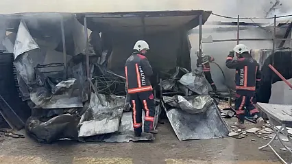 Malatya'da TOKİ Şantiyesinde Yangın!