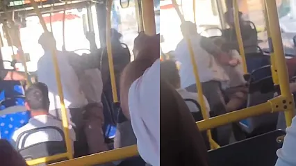 Malatya'da Yaşlı Amcalar Otobüste Yumruklarla Birbirine Girdi!