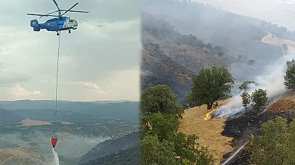 Malatya Pütürge'de Korku Dolu Anlar! Yangın Büyümeden Durduruldu