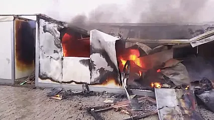 Samanköy'de Korkutan Yangın: Konteyner Kül Oldu