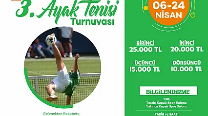 Yeşilyurt'ta 3. Ayak Tenisi Turnuvası Başvuruları Başladı!