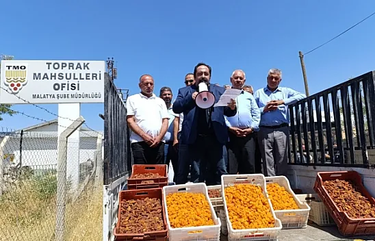 CHP'li Yıldız, TMO önünde kayısı sattı