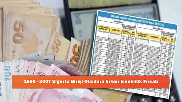1999 - 2007 Sigorta Girişi Olanlara Erken Emeklilik Fırsatı