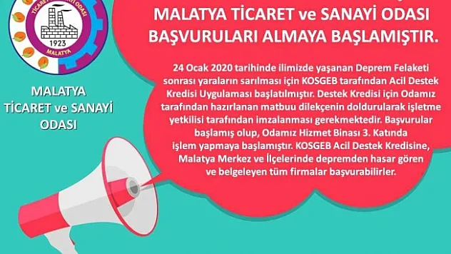 KOSGEB Acil Destek Kredisi'ne müracaatlar başladı!