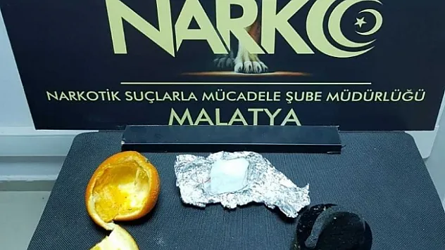 Malatya'da portakal içerisine gizlenmiş uyuşturucu bulundu