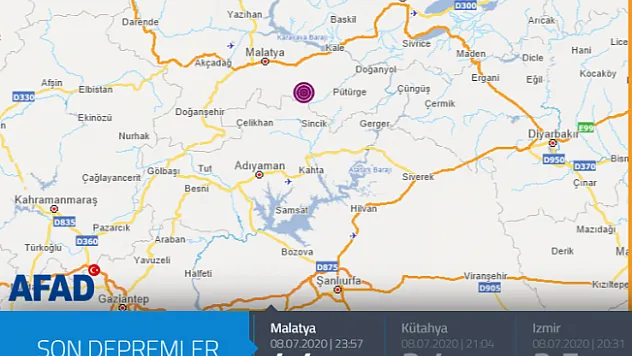 Malatya'da Deprem! AFAD 4.4 , Kandilli 4.1!