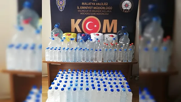 Malatya'da 318 litre sahte içki ele geçirildi