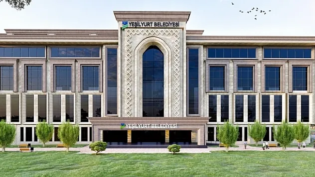 Yeşilyurt Belediyesi yeni hizmet binası inşaatı hızla yükseliyor