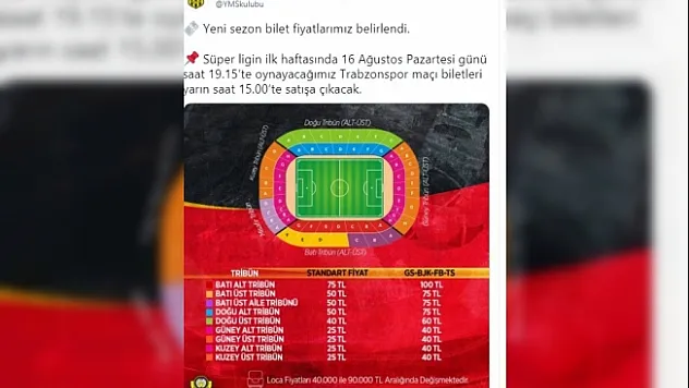 Yeni Malatyaspor'da yeni sezon bilet fiyatları belirlendi