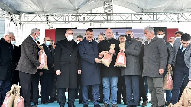 Çiftçilere buğday ve arpa tohumu dağıtıldı