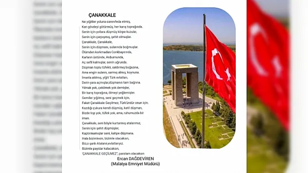 Emniyet Müdüründen 18 Mart'a özel şiir