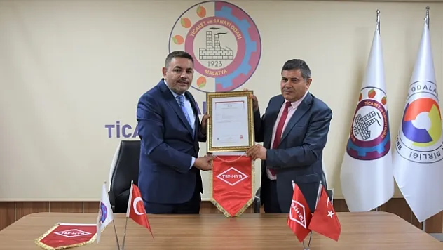 Türkiye'de ilk…  Malatya TSO'ya 'TSE Hizmet Yeterlilik Belgesi'