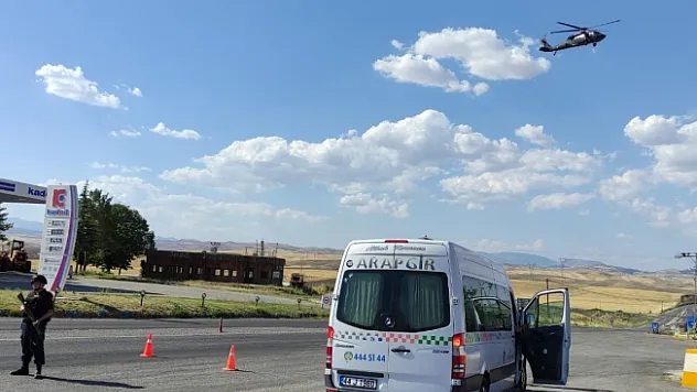 Malatya'da helikopter destekli trafik denetimi