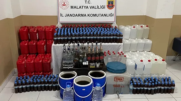 Malatya'da bin 100 litre kaçak alkol ele geçirildi