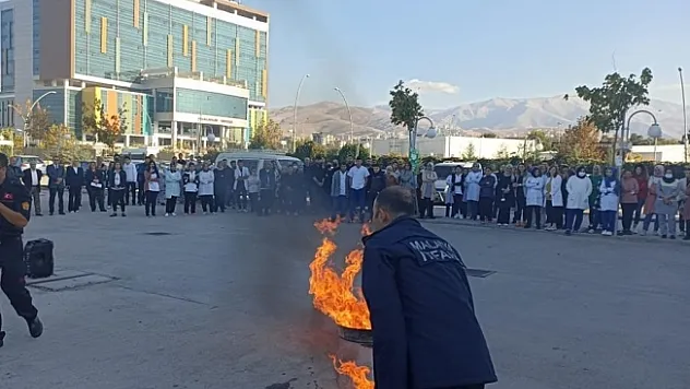 Hastanede gerçeği aratmayan tatbikat