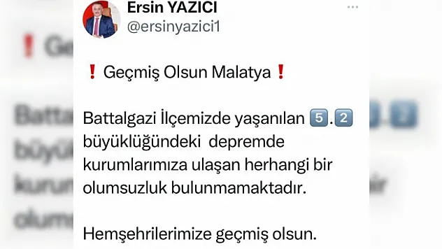 Malatya Valisi Yazıcı'dan ilk açıklama!