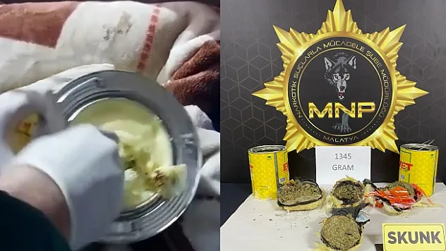 Malatya'da margarin kutusundan uyuşturucu çıktı