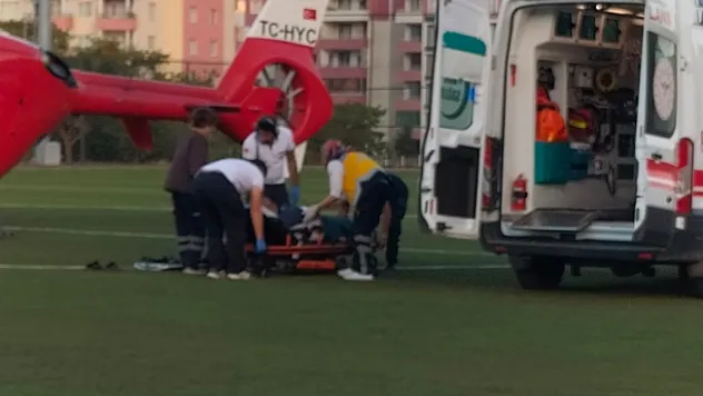 Ambulans helikopter kalp krizi geçiren hasta için havalandı