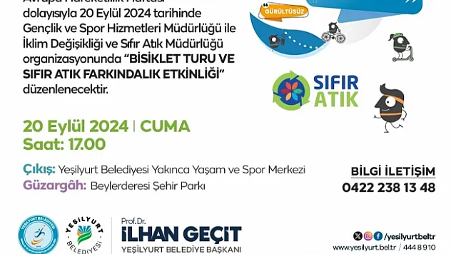 Yeşilyurt'ta Avrupa Hareketlilik Haftası dolu dolu geçecek