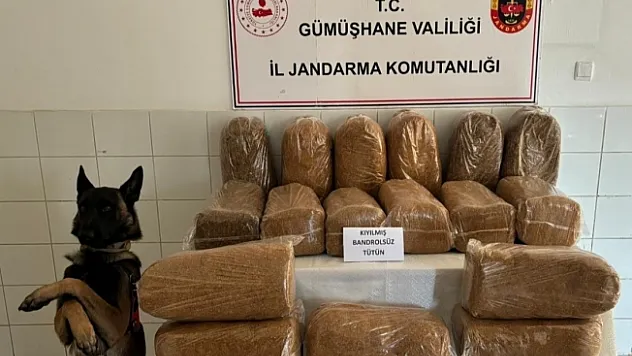 Malatya'dan gönderilen tütün Gümüşhane'de yakalandı
