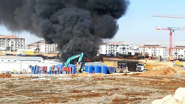 İnşaat şantiyesinde yangın! Korku dolu anlar yaşandı