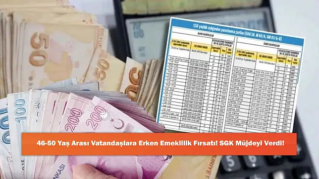 46-50 Yaş Arası Vatandaşlara Erken Emeklilik Fırsatı! SGK Müjdeyi Verdi!