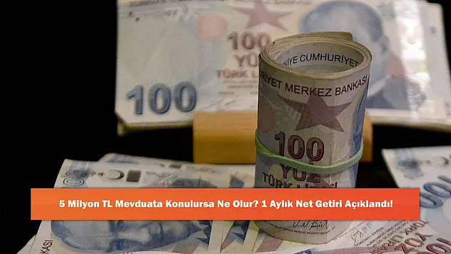 5 Milyon TL Mevduata Konulursa Ne Olur? 1 Aylık Net Getiri Açıklandı!