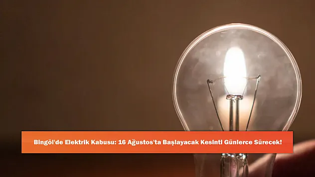 Bingöl'de Elektrik Kabusu: 16 Ağustos'ta Başlayacak Kesinti Günlerce Sürecek!