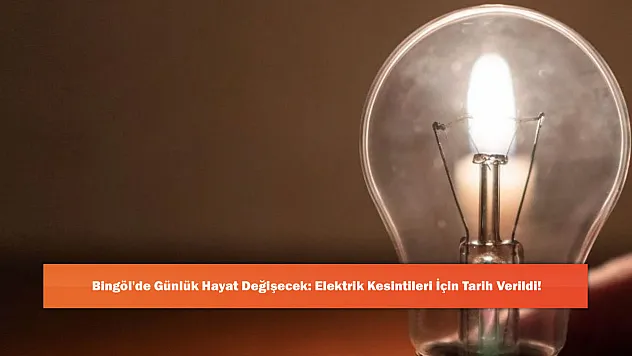 Bingöl'de Günlük Hayat Değişecek: Elektrik Kesintileri İçin Tarih Verildi!