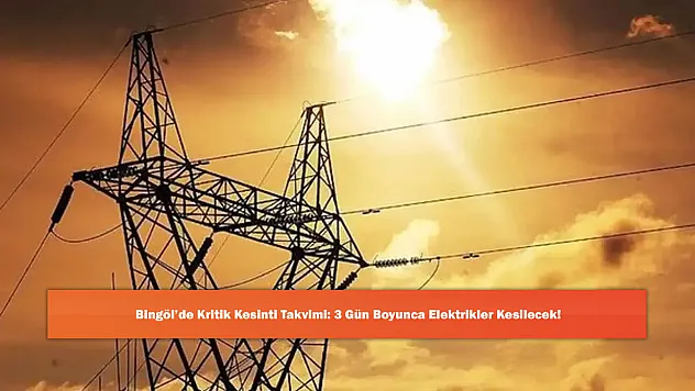 Bingöl'de Kritik Kesinti Takvimi: 3 Gün Boyunca Elektrikler Kesilecek!