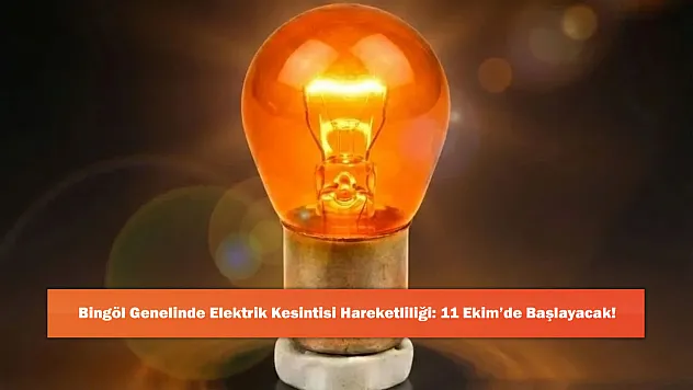 Bingöl Genelinde Elektrik Kesintisi Hareketliliği: 11 Ekim'de Başlayacak!