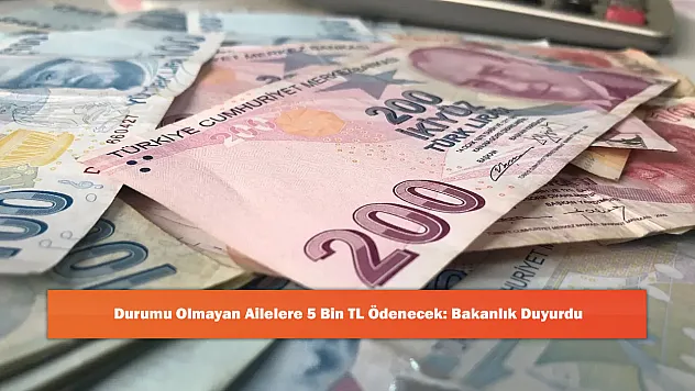Durumu Olmayan Ailelere 5 Bin TL Ödenecek: Bakanlık Duyurdu