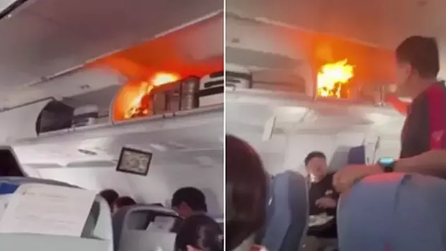 El Bagajındaki Lityum Batarya Havada Alev Aldı!